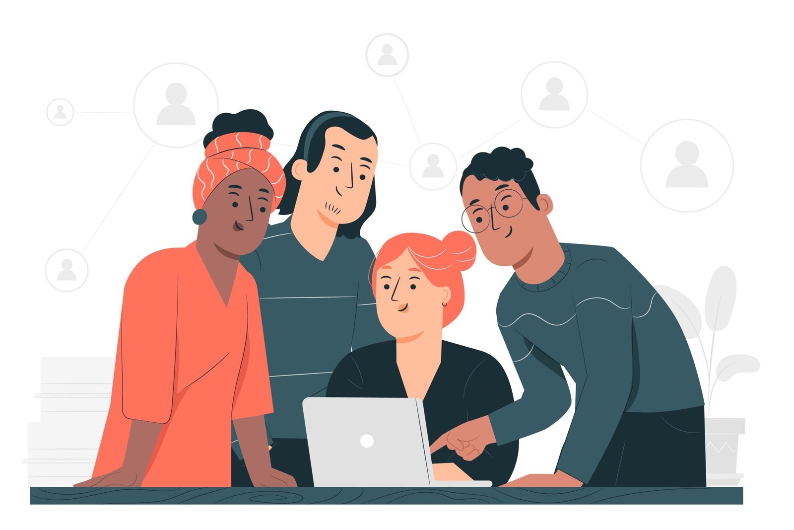A diverse healthcare team working together